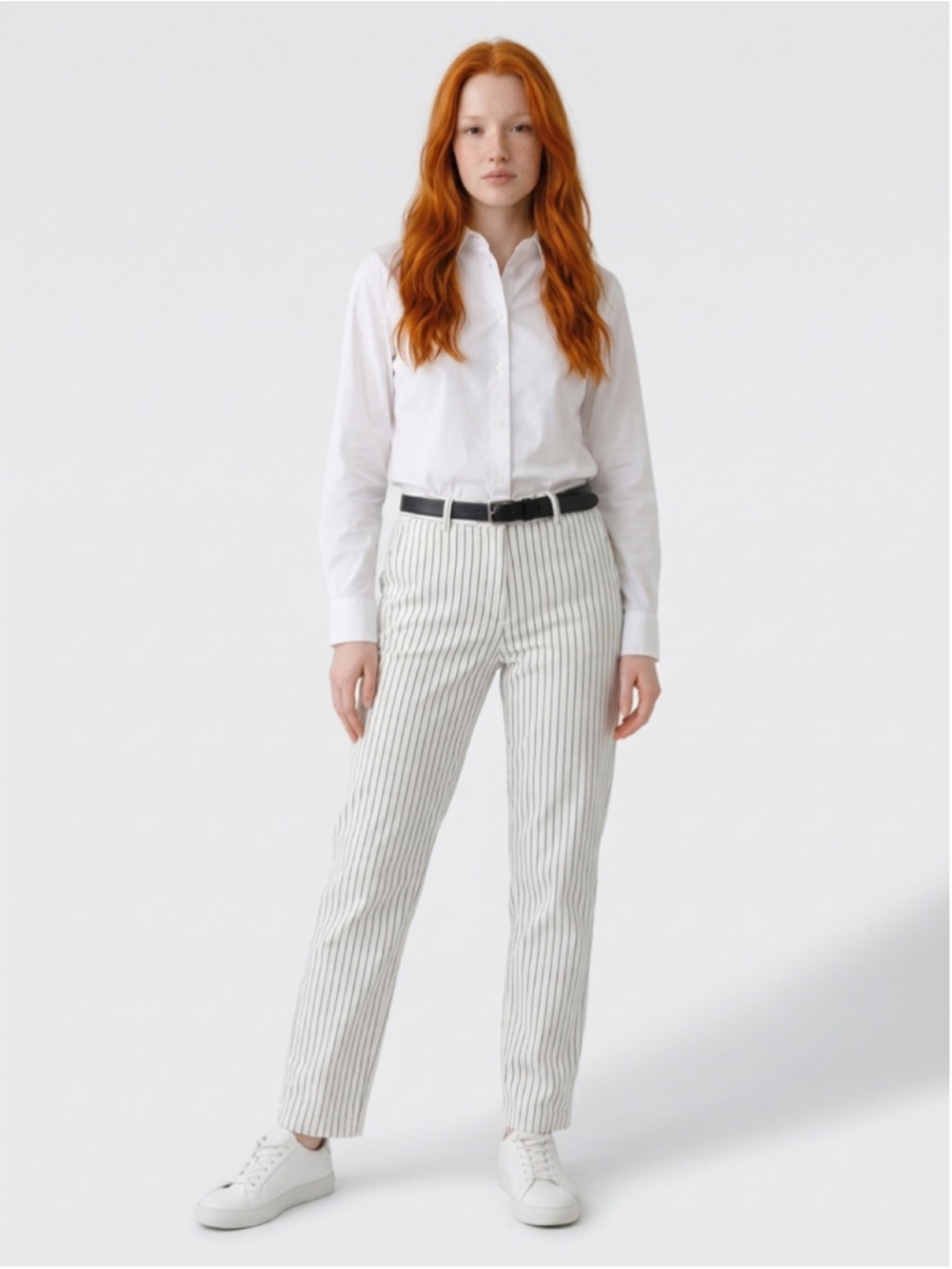 Women's Tommy Hilfiger High Rise Striped Jeans Size 6 White Blue